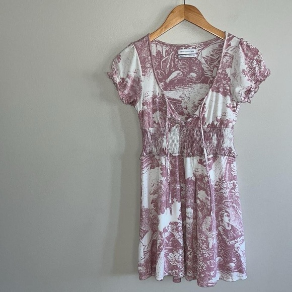 Urban Outfitters Pink Cherub Puff Sleeve Mini Dress - Picture 1 of 8